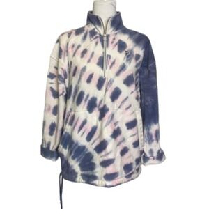 PINK‎ Victoria's Secret Sweater Pullover Quarter Zip 2000's Y2K Pink Blue Size S